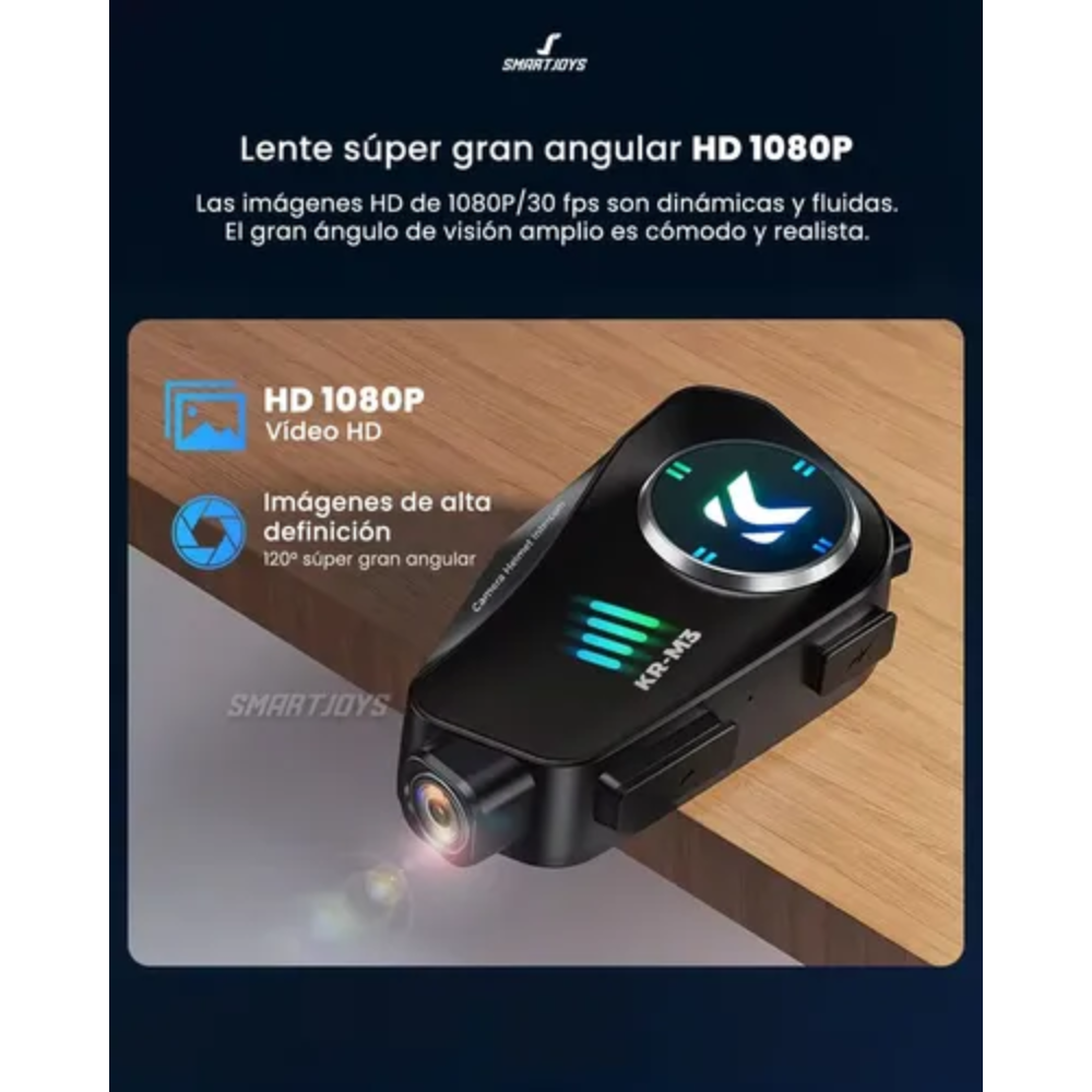 Intercomunicador Casco Moto KR-M3 Con Cámara HD 1080P