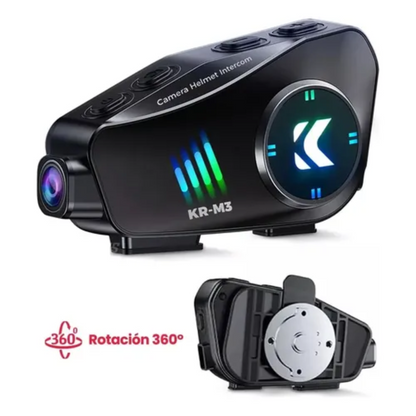 Intercomunicador Casco Moto KR-M3 Con Cámara HD 1080P