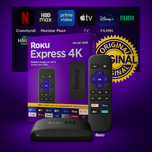 Roku Express 4K | Streaming en HD, 4K y HDR | Wi-Fi de Doble Banda, Control por Voz y HDMI Incluido
