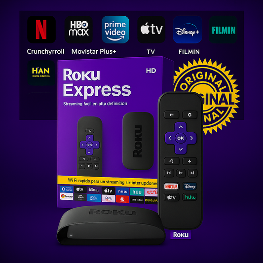 Roku Express HD | Streaming Rápido y Económico | TV Gratis, Control Remoto, HDMI Incluido y Compatible con Alexa, Siri y Google