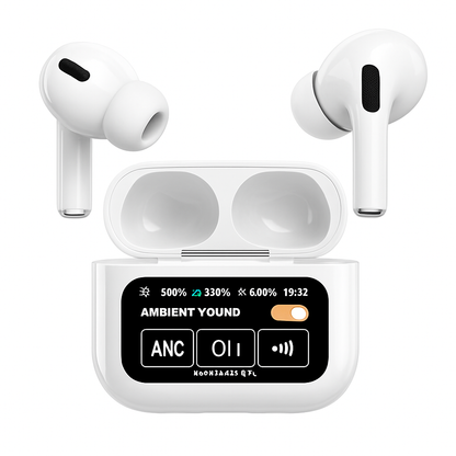 Audífonos Bluetooth Pro A9 Táctiles con Pantalla, ANC, IPX6, Estuche