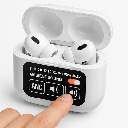 Audífonos Bluetooth Pro A9 Táctiles con Pantalla, ANC, IPX6, Estuche